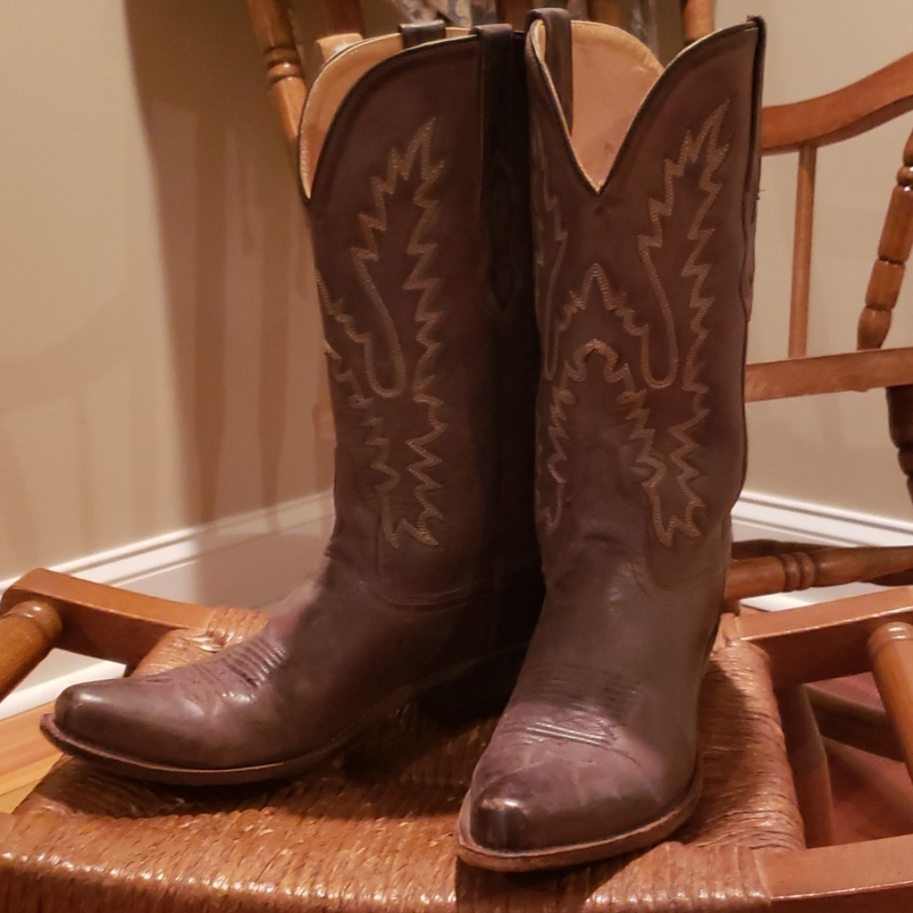 Women's Brown Leather Cowboy Boots